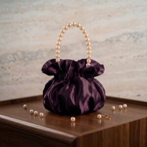 Home designer mulberry satin clutch for women 2026